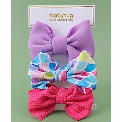 Babyhug Free Size Headbands With Bow Applique Pack Of 3 - Multicolour