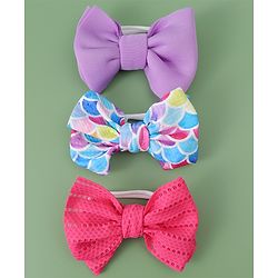Babyhug Free Size Headbands With Bow Applique Pack Of 3 - Multicolour