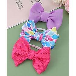 Babyhug Free Size Headbands With Bow Applique Pack Of 3 - Multicolour