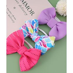 Babyhug Free Size Headbands With Bow Applique Pack Of 3 - Multicolour