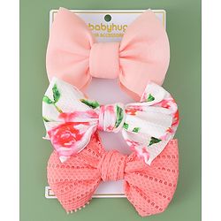 Babyhug Free Size Headbands With Bow Applique Pack Of 3 - Multicolour