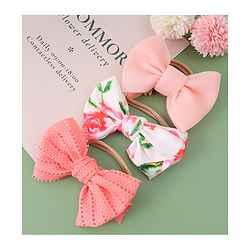 Babyhug Free Size Headbands With Bow Applique Pack Of 3 - Multicolour