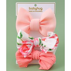 Babyhug Free Size Headbands With Bow Applique Pack Of 3 - Multicolour