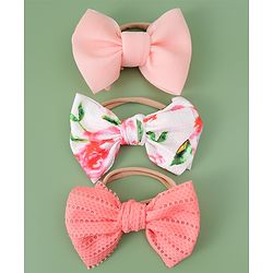 Babyhug Free Size Headbands With Bow Applique Pack Of 3 - Multicolour