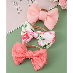 Babyhug Free Size Headbands With Bow Applique Pack Of 3 - Multicolour