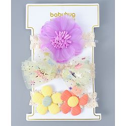 Babyhug Free Size Headbands With Floral & Bow Applique Pack of 3 - Multicolour