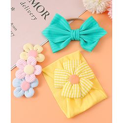 Babyhug Free Size Headbands With Floral Applique Pack of 3 - Multicolour