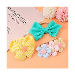 Babyhug Free Size Headbands With Floral Applique Pack of 3 - Multicolour