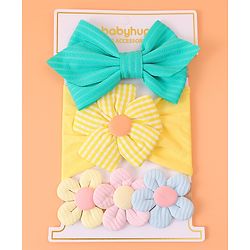 Babyhug Free Size Headbands With Floral Applique Pack of 3 - Multicolour