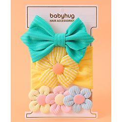 Babyhug Free Size Headbands With Floral Applique Pack of 3 - Multicolour