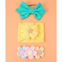 Babyhug Free Size Headbands With Floral Applique Pack of 3 - Multicolour