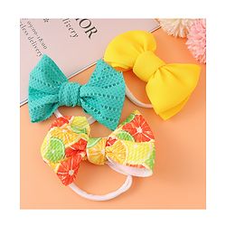 Babyhug Free Size Headbands with Bow Applique Pack of 3 - Yellow & Blue