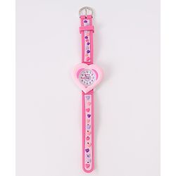 Babyhug Analog Watch With Heart Applique Free Size - Pink
