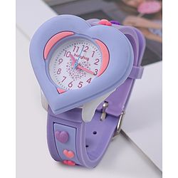 Babyhug Analog Watch With Heart Applique Free Size - Pink