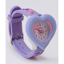 Babyhug Analog Watch With Heart Applique Free Size - Pink