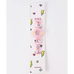 Babyhug Unicorn Applique Analog Watch - Pink