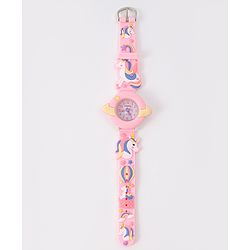 Babyhug Unicorn Applique Analog Watch - Pink