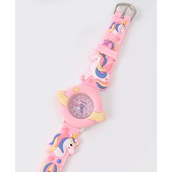 Babyhug Unicorn Applique Analog Watch - Pink