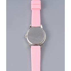 Babyhug Analog Watch Unicorn Print With Beaded Bracelet Set - Pink