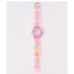 Babyhug Floral Applique Analog Watch - Peach