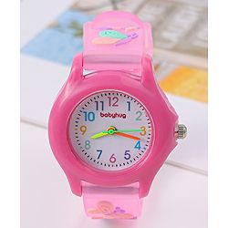 Babyhug Floral Applique Analog Watch - Pink