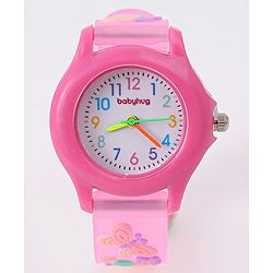 Babyhug Floral Applique Analog Watch - Pink