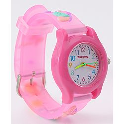 Babyhug Floral Applique Analog Watch - Pink