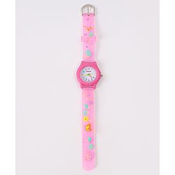 Babyhug Floral Applique Analog Watch - Pink