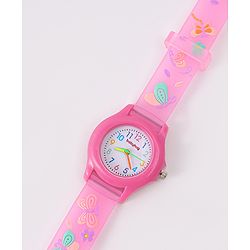 Babyhug Floral Applique Analog Watch - Pink