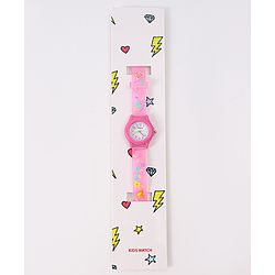 Babyhug Floral Applique Analog Watch - Pink