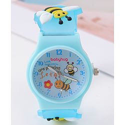 Babyhug Analog Watch With Honey Bee Applique Free Size - Blue