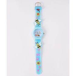 Babyhug Analog Watch With Honey Bee Applique Free Size - Blue