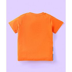 Babyhug Cotton Knit Half Sleeves T-Shirts with Beach Theme Text Prints & Stripes Pack of 3 - Blue & Orange