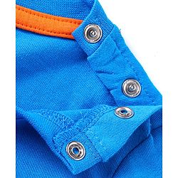 Babyhug Cotton Knit Half Sleeves T-Shirts with Beach Theme Text Prints & Stripes Pack of 3 - Blue & Orange