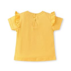 Babyhug Disney Single Jersey Knit  Half Sleeves Tops With Minnie & Friends Graphic & Frill Detailing Pack Of 3 - Yellow Purple