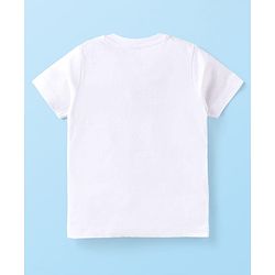 Babyhug Cotton Knit Half Sleeves T-Shirts with Beach Theme Print Pack of 3 - White & Purple