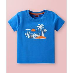 Babyhug Cotton Knit Half Sleeves T-Shirts with Beach Theme Print & Stripes Pack of 3 - Multicolor