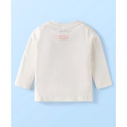 Babyhug Disney Single Jersey Knit Full Sleeves T-Shirt & Track Pant Set with Mickey Mouse Graphics - White & Navy Blue