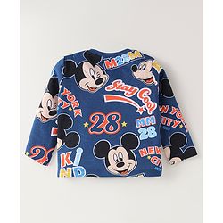 Babyhug Disney Single Jersey Knit Full Sleeves Night Suit with Mickey Mouse & Friends Graphics Pack of 2 - Red & Navy Blue