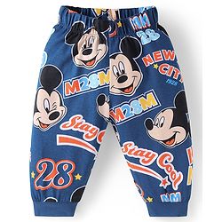 Babyhug Disney Single Jersey Knit Full Sleeves Night Suit with Mickey Mouse & Friends Graphics Pack of 2 - Red & Navy Blue