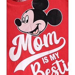 Babyhug Disney Single Jersey Knit Full Sleeves Night Suit with Mickey Mouse & Friends Graphics Pack of 2 - Red & Navy Blue