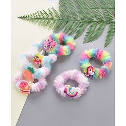 Babyhug Rubber Bands & Scrunchies With Applique Pack of 6 - Multicolor