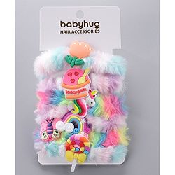 Babyhug Rubber Bands & Scrunchies With Applique Pack of 6 - Multicolor