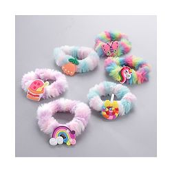 Babyhug Rubber Bands & Scrunchies With Applique Pack of 6 - Multicolor