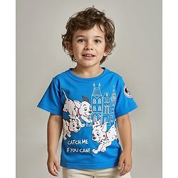 Babyhug Disney Single Jersey Knit Half Sleeves T-Shirt with 101 Dalmatian Graphic - Blue