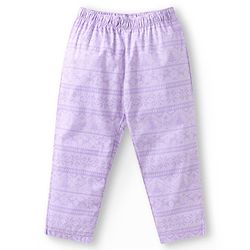 Babyhug Cotton Woven Full Sleeves Printed Night Suit - Purple