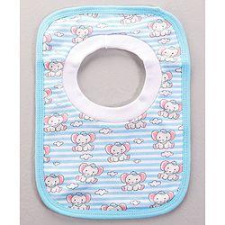 Babyhug 100 % Cotton Pullover Bibs Jungle Print Pack of 2 - Blue & Pink