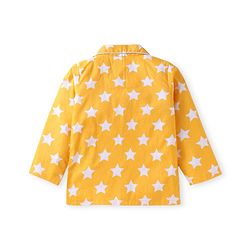 Babyhug Cotton Woven Full Sleeves Night Suit With Star Print - Yellow