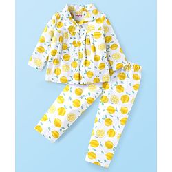 Babyhug 100% Cotton Woven Full Sleeves Dobby Kurta Pyjama Set - Red main image 1