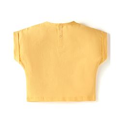 Babyhug Single Jersey Knit Half Sleeves Fruit Printed Top & Solid Denim Shorts Set - Orange & Blue